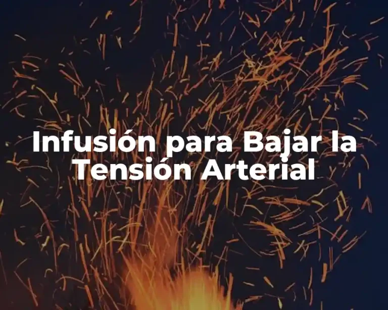 Infusión para Bajar la Tensión Arterial