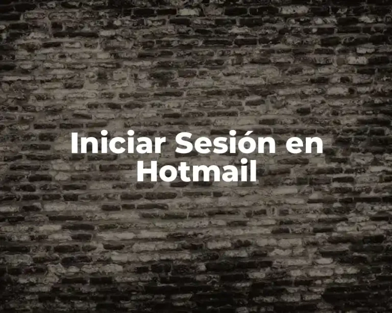 Iniciar Sesión en Hotmail