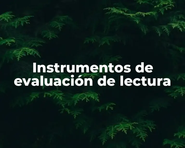 Instrumentos de evaluación de lectura