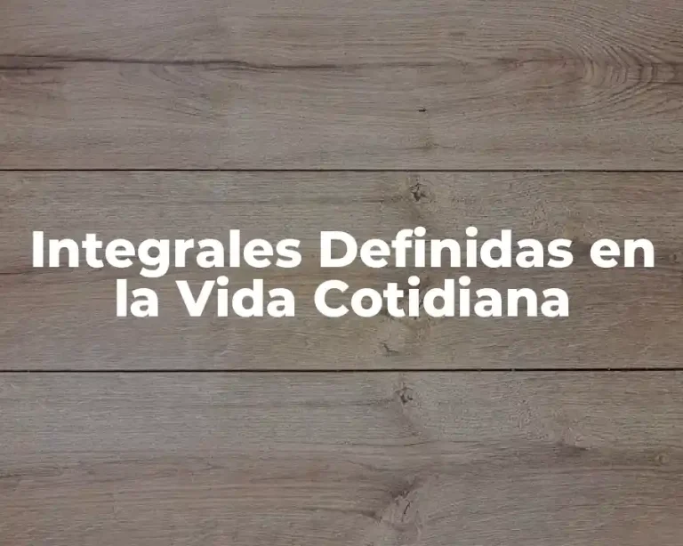 Integrales Definidas en la Vida Cotidiana