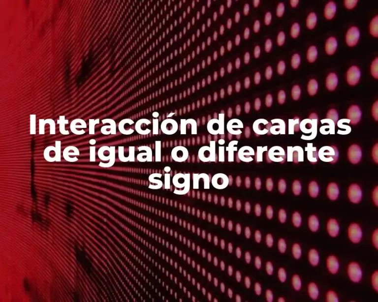 Interacción de cargas de igual o diferente signo