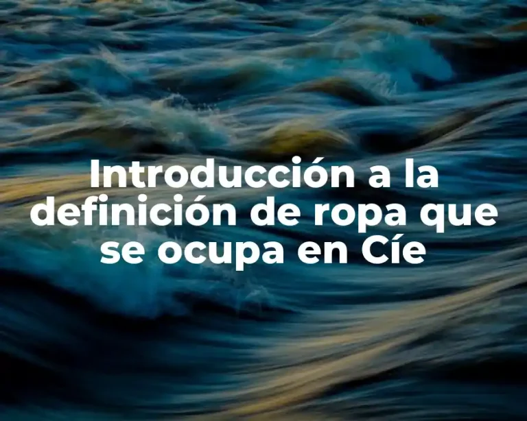 Introducción a la definición de ropa que se ocupa en Cíe