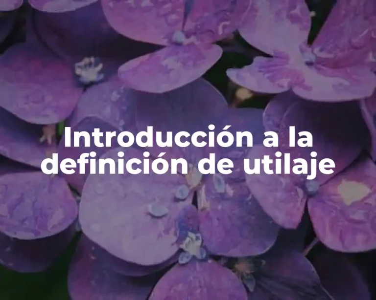 Introducción a la definición de utilaje