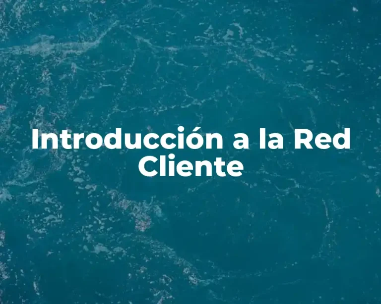 Introducción a la Red Cliente