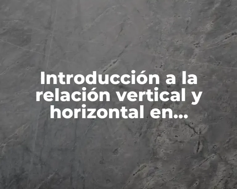 Introducción a la relación vertical y horizontal en tanatología