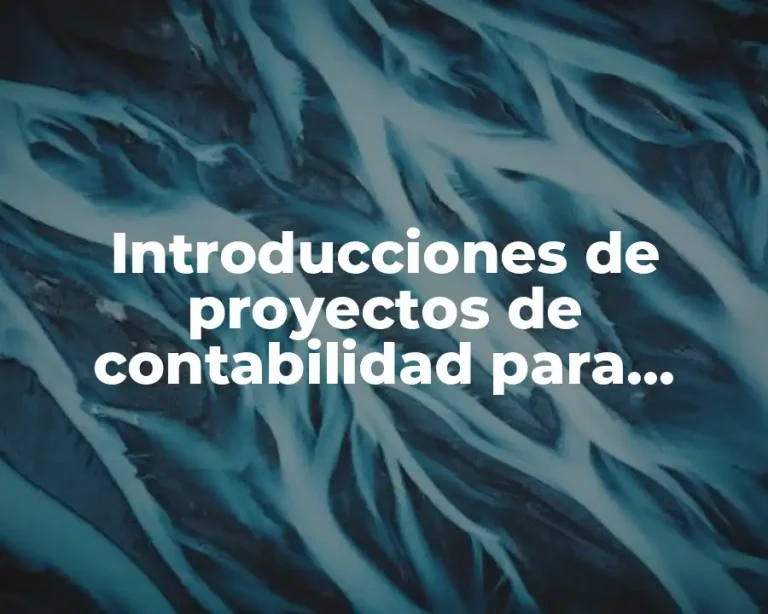 Introducciones de proyectos de contabilidad para entregar