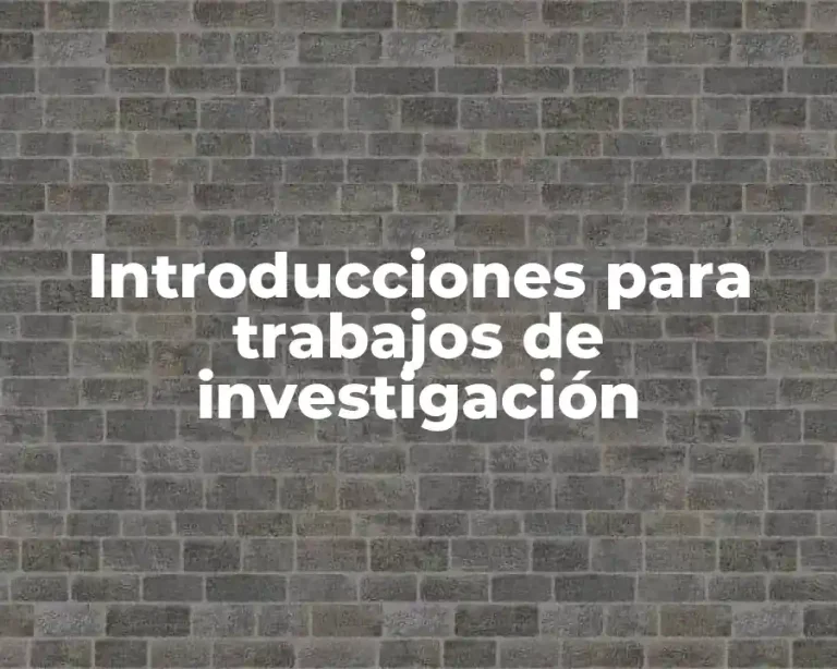 Introducciones para trabajos de investigación