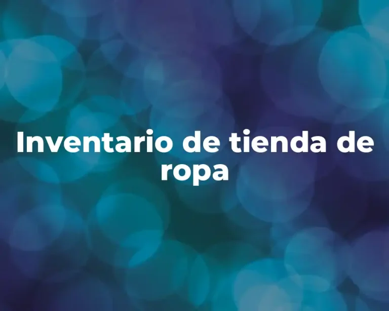 Inventario de tienda de ropa