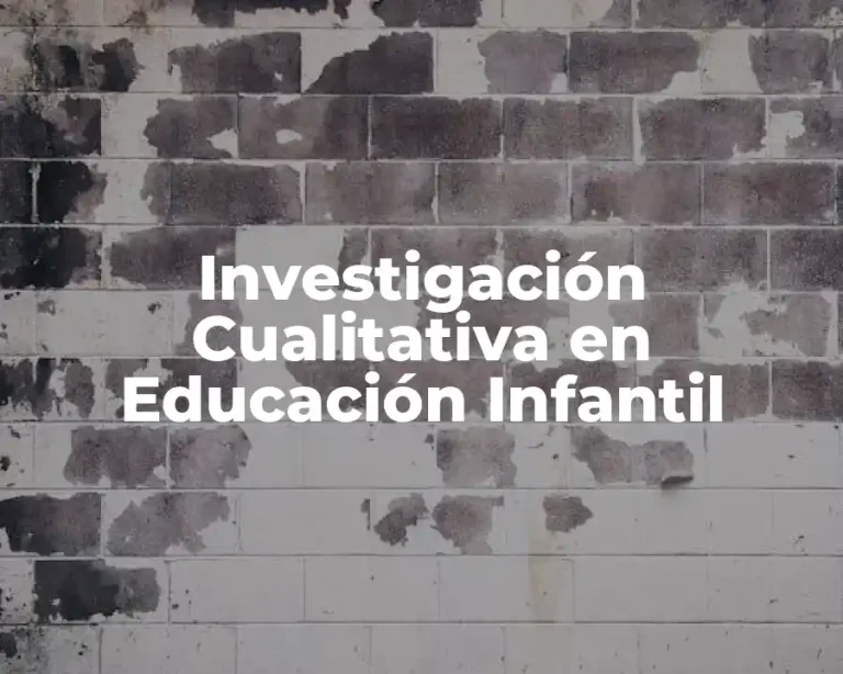 Investigación Cualitativa en Educación Infantil