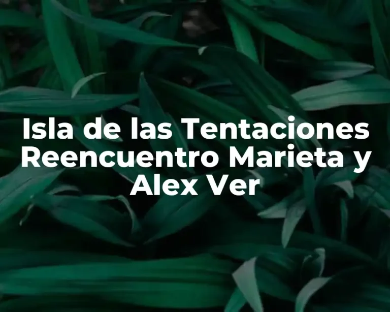 Isla de las Tentaciones Reencuentro Marieta y Alex Ver