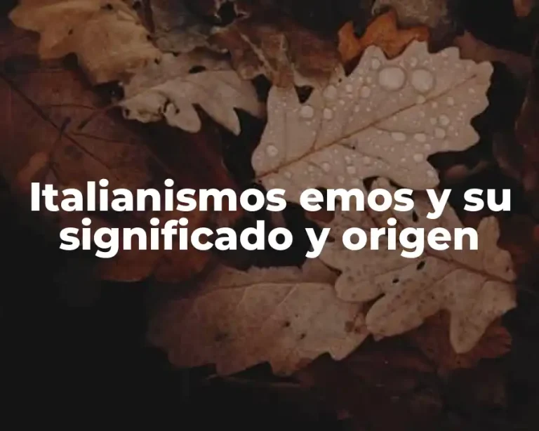 Italianismos emos y su significado y origen
