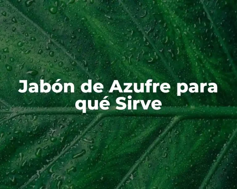 Jabón de Azufre para qué Sirve