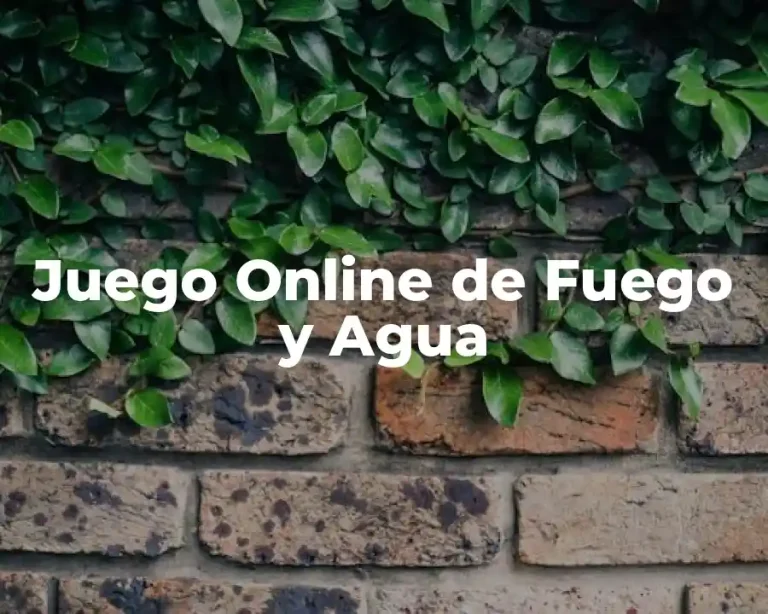 Juego Online de Fuego y Agua