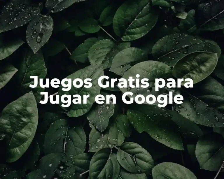 Juegos Gratis para Jugar en Google