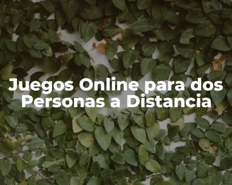 Juegos Online para dos Personas a Distancia