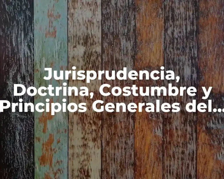 Jurisprudencia, Doctrina, Costumbre y Principios Generales del Derecho
