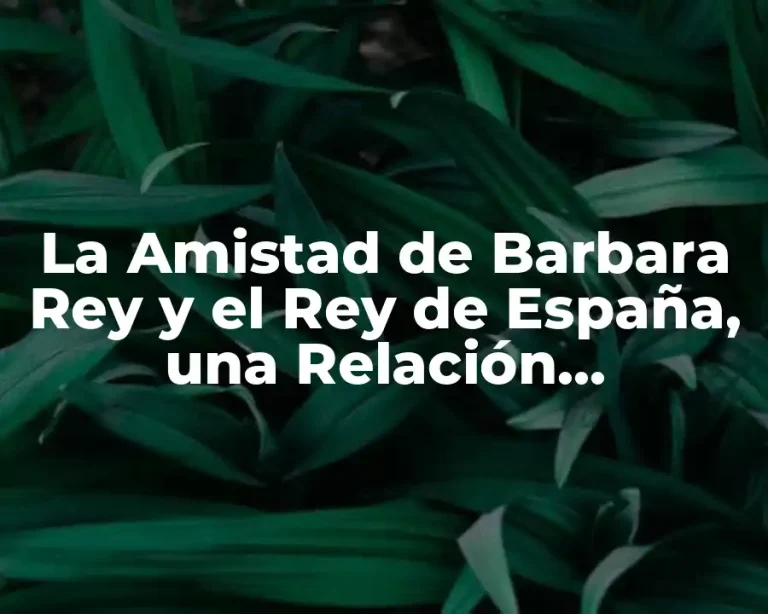 La Amistad de Barbara Rey y el Rey de España, una Relación Controversial