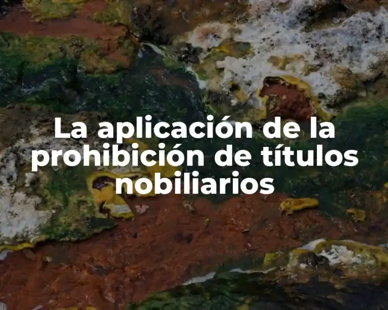 La aplicación de la prohibición de títulos nobiliarios