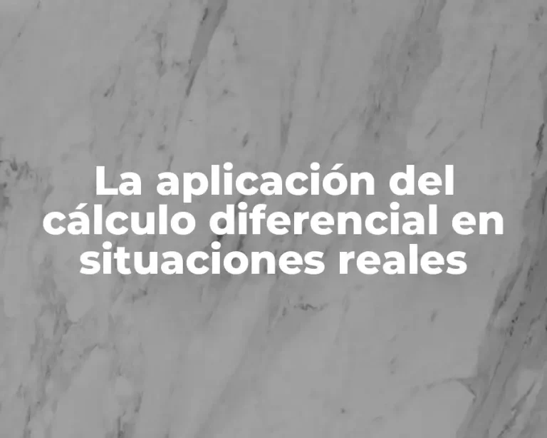 La aplicación del cálculo diferencial en situaciones reales