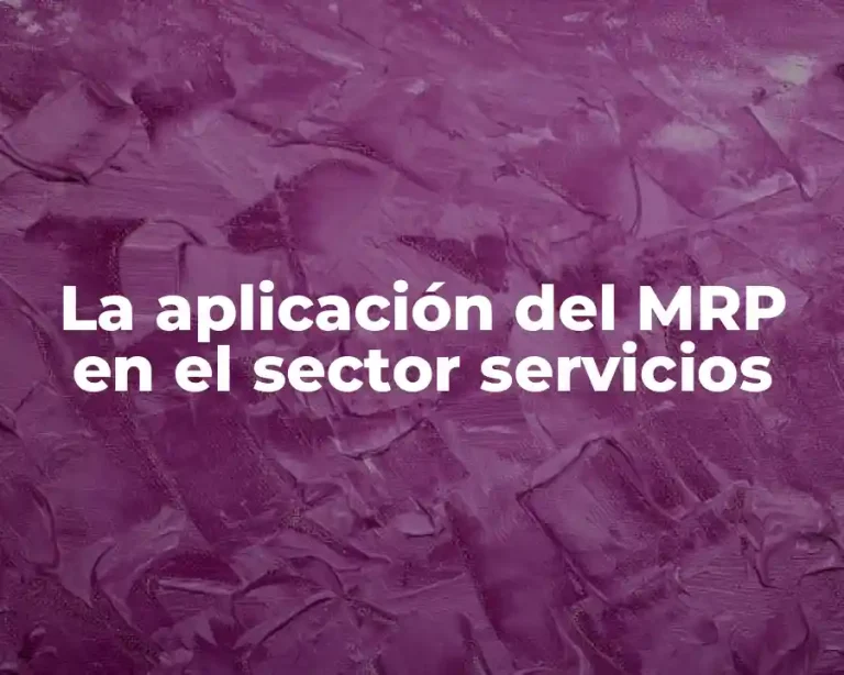 La aplicación del MRP en el sector servicios