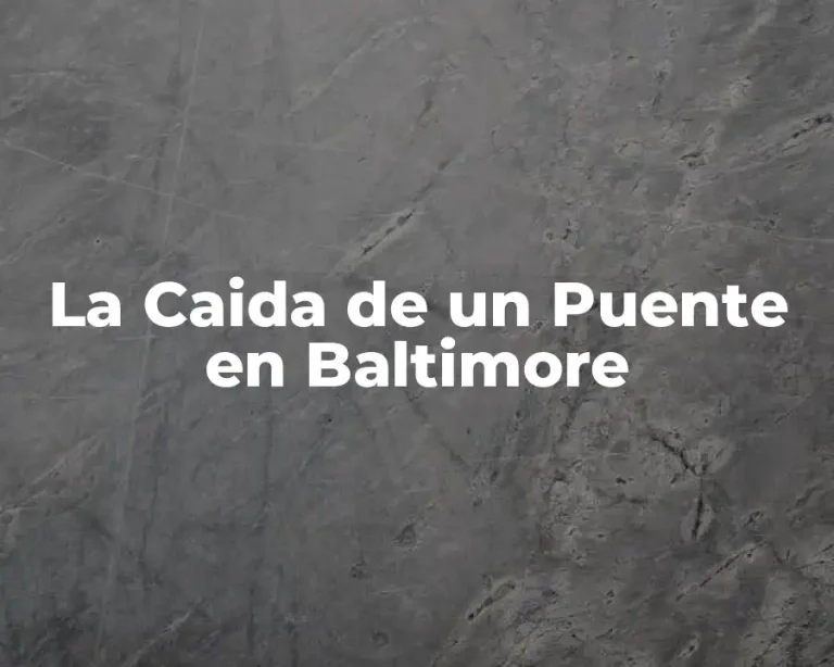 La Caida de un Puente en Baltimore