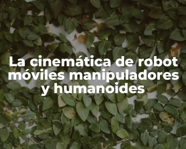 La cinemática de robot móviles manipuladores y humanoides
