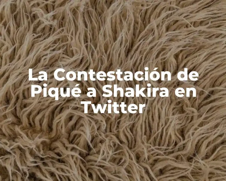 La Contestación de Piqué a Shakira en Twitter