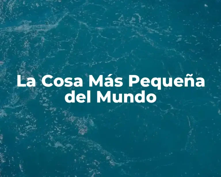 La Cosa Más Pequeña del Mundo
