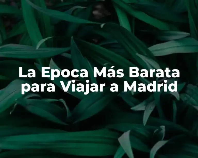 La Epoca Más Barata para Viajar a Madrid