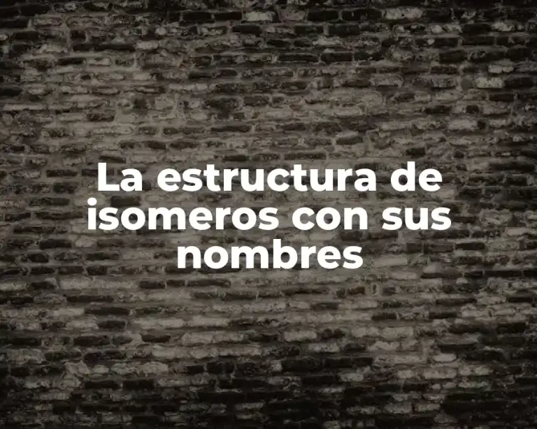 La estructura de isomeros con sus nombres