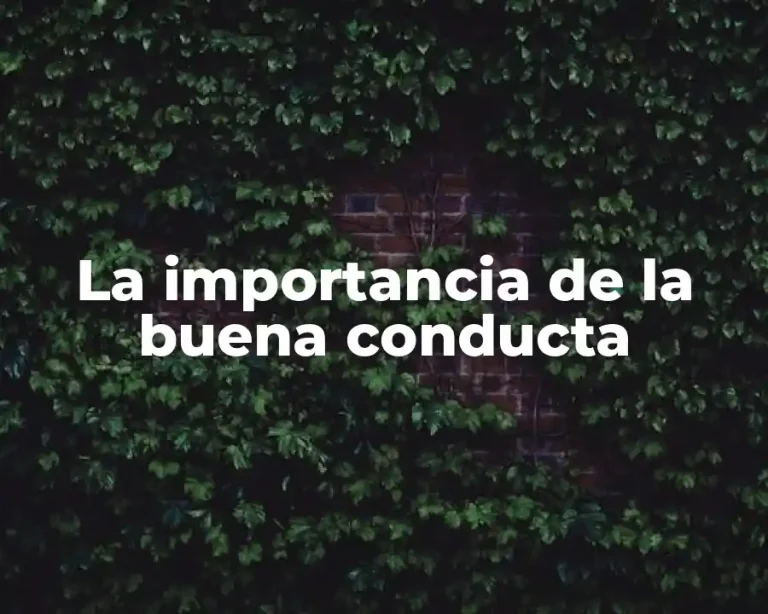 La importancia de la buena conducta