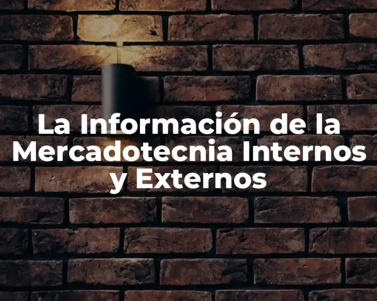La Información de la Mercadotecnia Internos y Externos