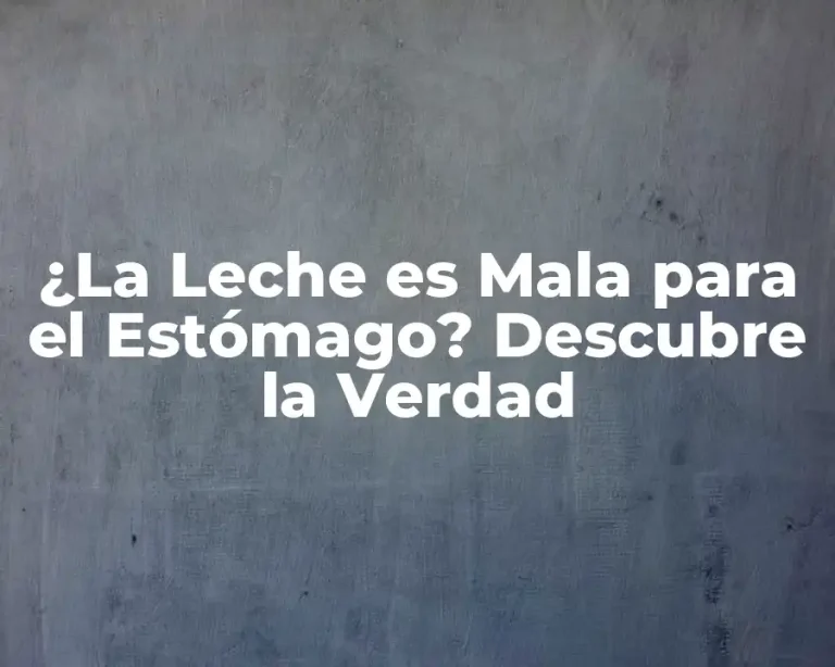 ¿La Leche es Mala para el Estómago? Descubre la Verdad