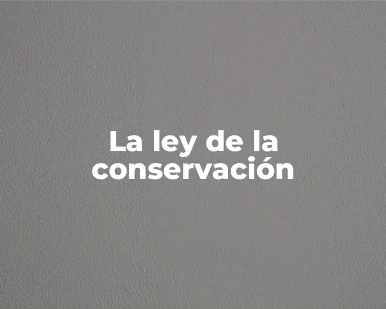 La ley de la conservación