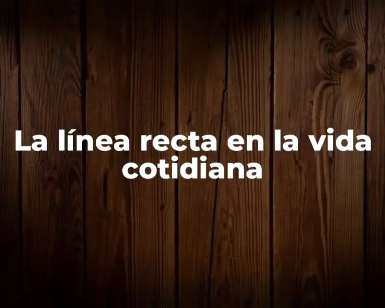 La línea recta en la vida cotidiana