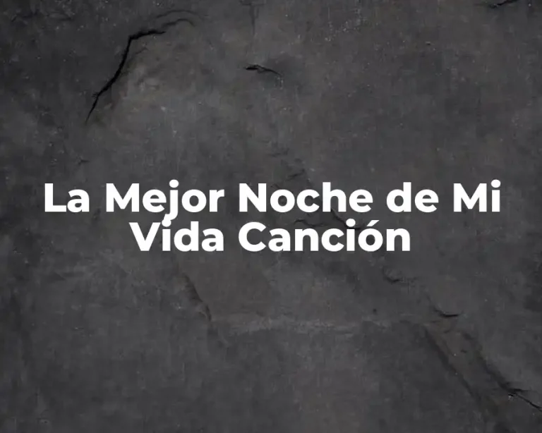 La Mejor Noche de Mi Vida Canción