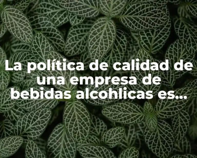 La política de calidad de una empresa de bebidas alcohlicas es un tema que