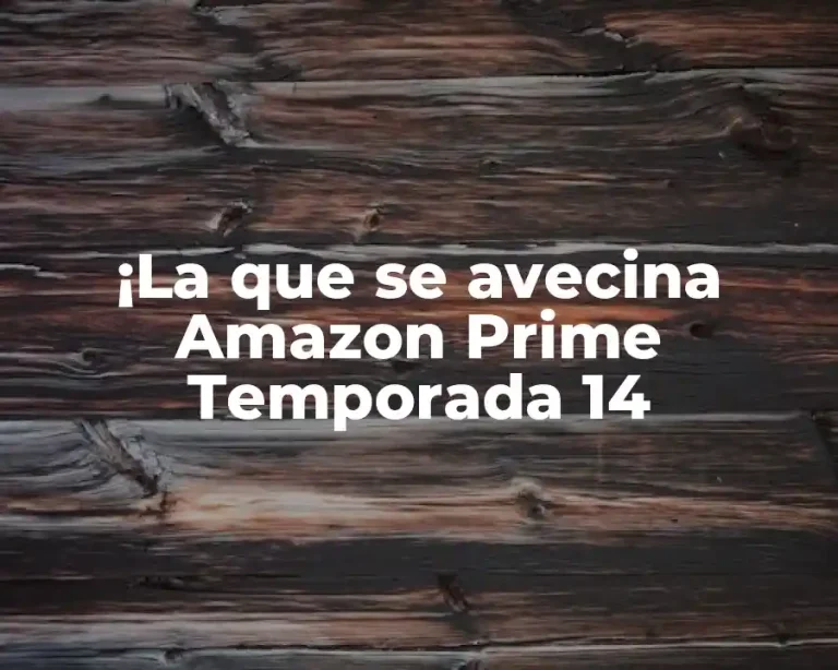 ¡La que se avecina Amazon Prime Temporada 14