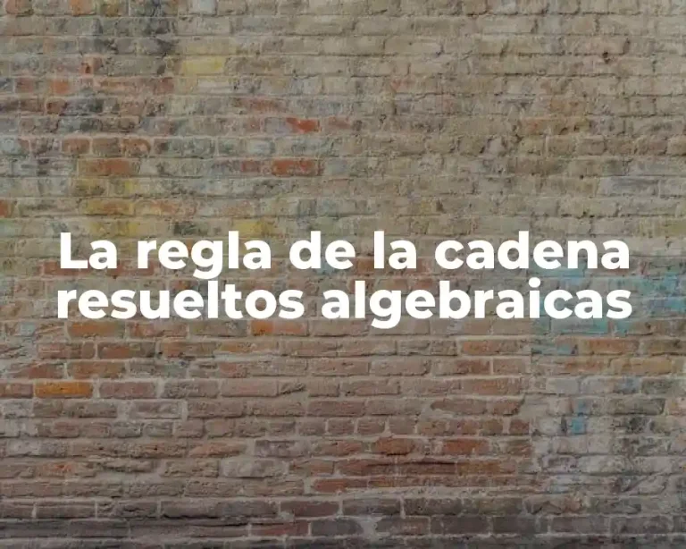 La regla de la cadena resueltos algebraicas