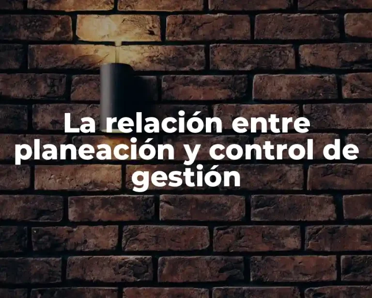 La relación entre planeación y control de gestión