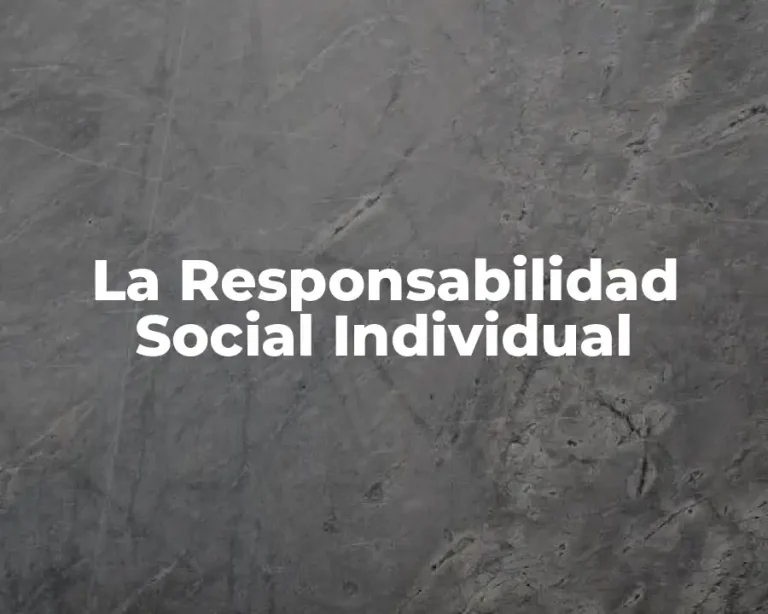 La Responsabilidad Social Individual