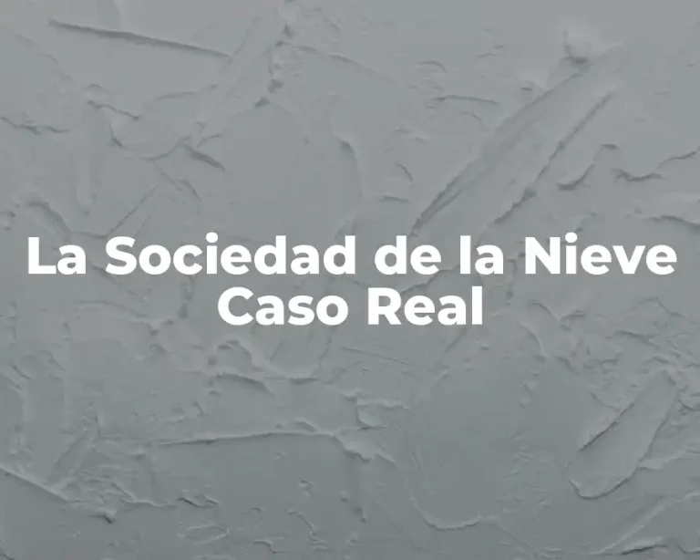 La Sociedad de la Nieve Caso Real