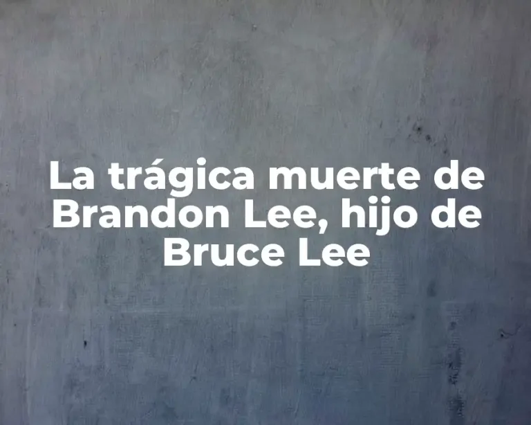 La trágica muerte de Brandon Lee, hijo de Bruce Lee