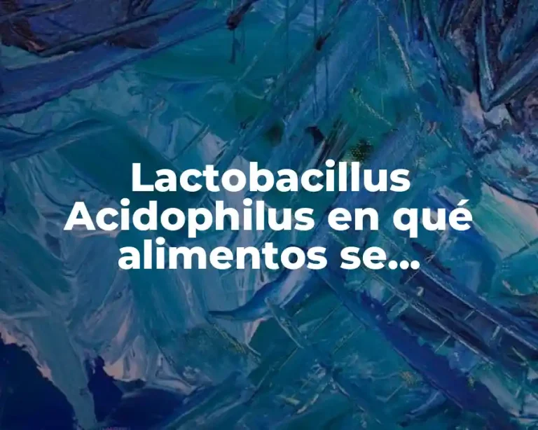 Lactobacillus Acidophilus en qué alimentos se encuentran