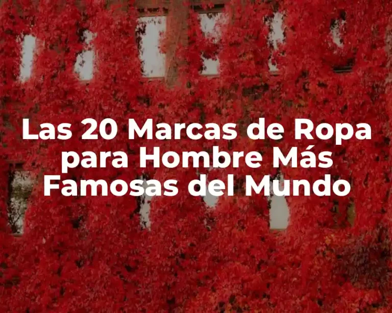 Las 20 Marcas de Ropa para Hombre Más Famosas del Mundo