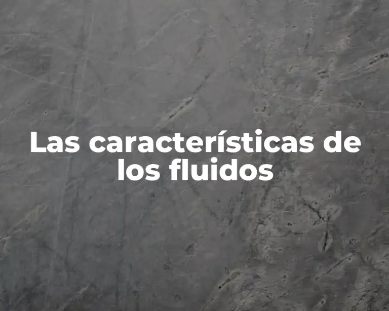 Las características de los fluidos