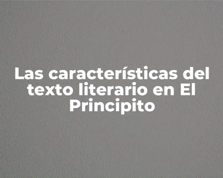 Las características del texto literario en El Principito