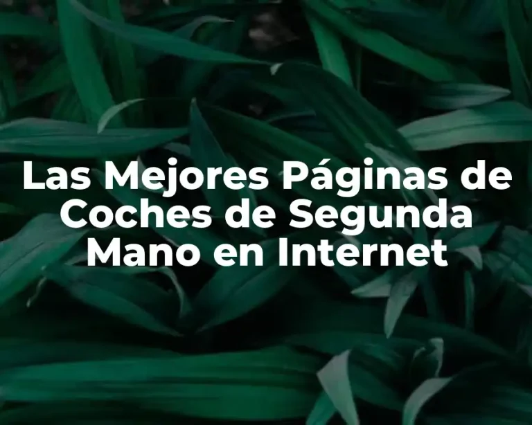 Las Mejores Páginas de Coches de Segunda Mano en Internet