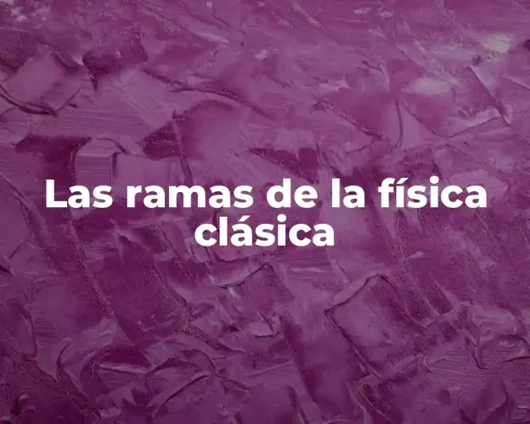 Las ramas de la física clásica