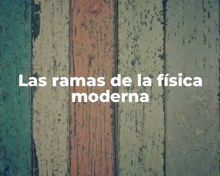Las ramas de la física moderna